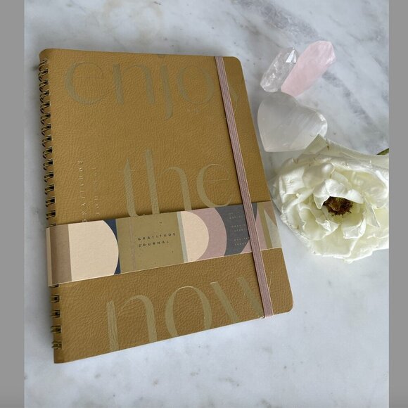 Anthropologie Enjoy The Now Gratitude Journal  vegan leather cover NEW - Picture 7 of 10